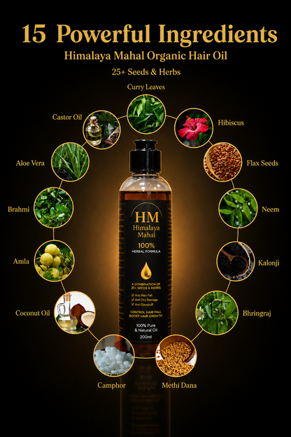 Himalaya Mahal Hair Growth Oil – 25+ Seeds & Herbs Formula | 100% Natural Hair Care