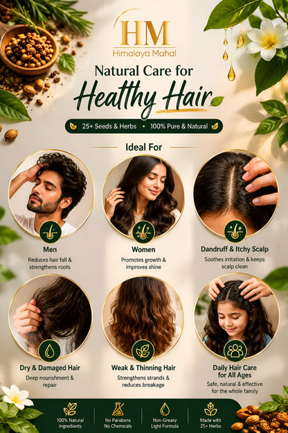 Himalaya Mahal Hair Growth Oil – 25+ Seeds & Herbs Formula | 100% Natural Hair Care